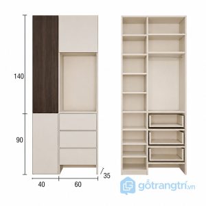 4 tủ giày kết hợp tủ trang trí