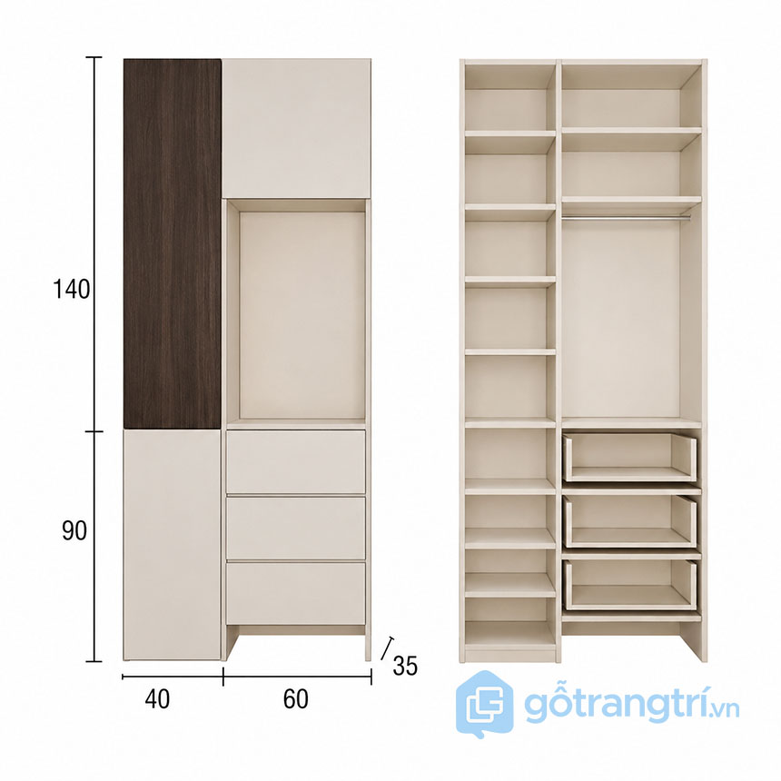 Tủ Giày Kết Hợp Tủ Trang Trí GHS-55192