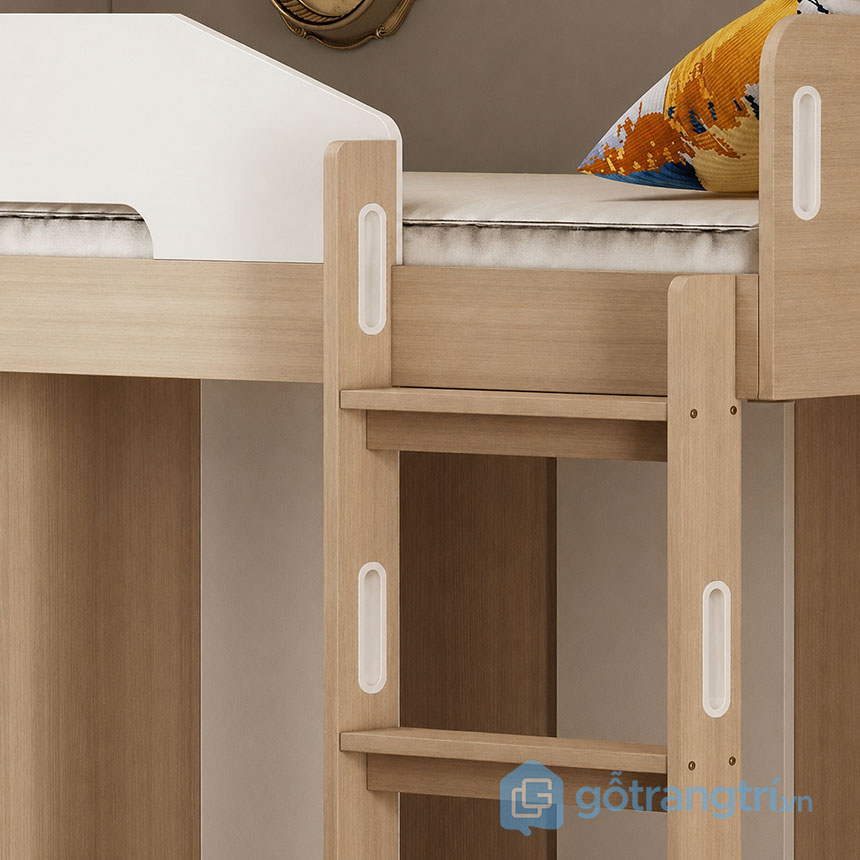 Giường Tầng Có Bàn Học GHS-9443 Hiện Đại