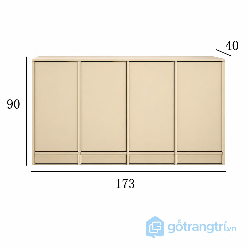 Tủ Chén Gỗ Hiện Đại Tối Giản GHS-55175