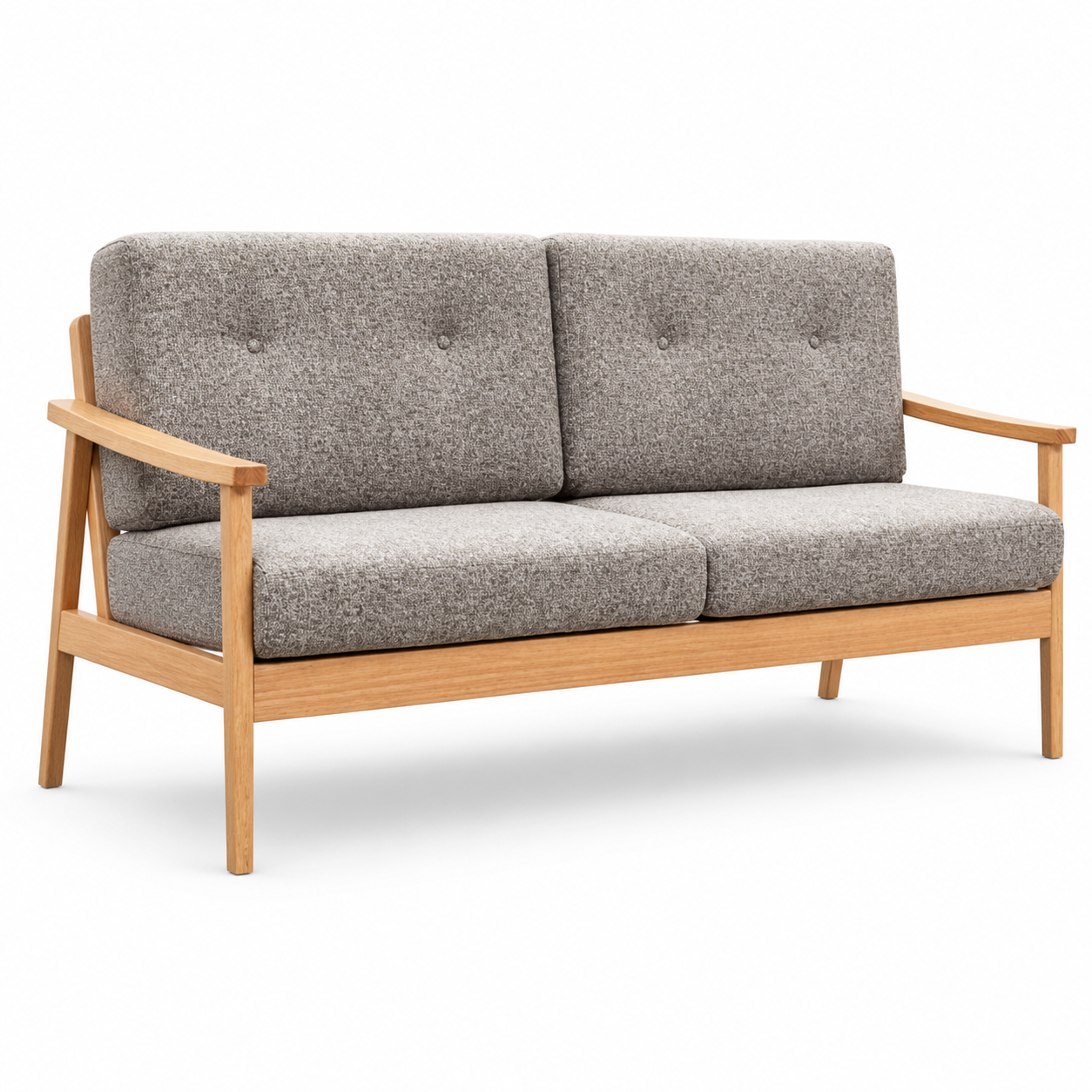Sofa nhỏ gọn giúp phòng khách chung cư có chỗ ngồi êm mà không chiếm hết lối đi