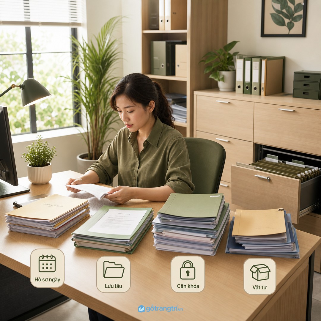 Phân loại tài liệu trước khi làm tủ giúp văn phòng nhỏ dễ vận hành hơn