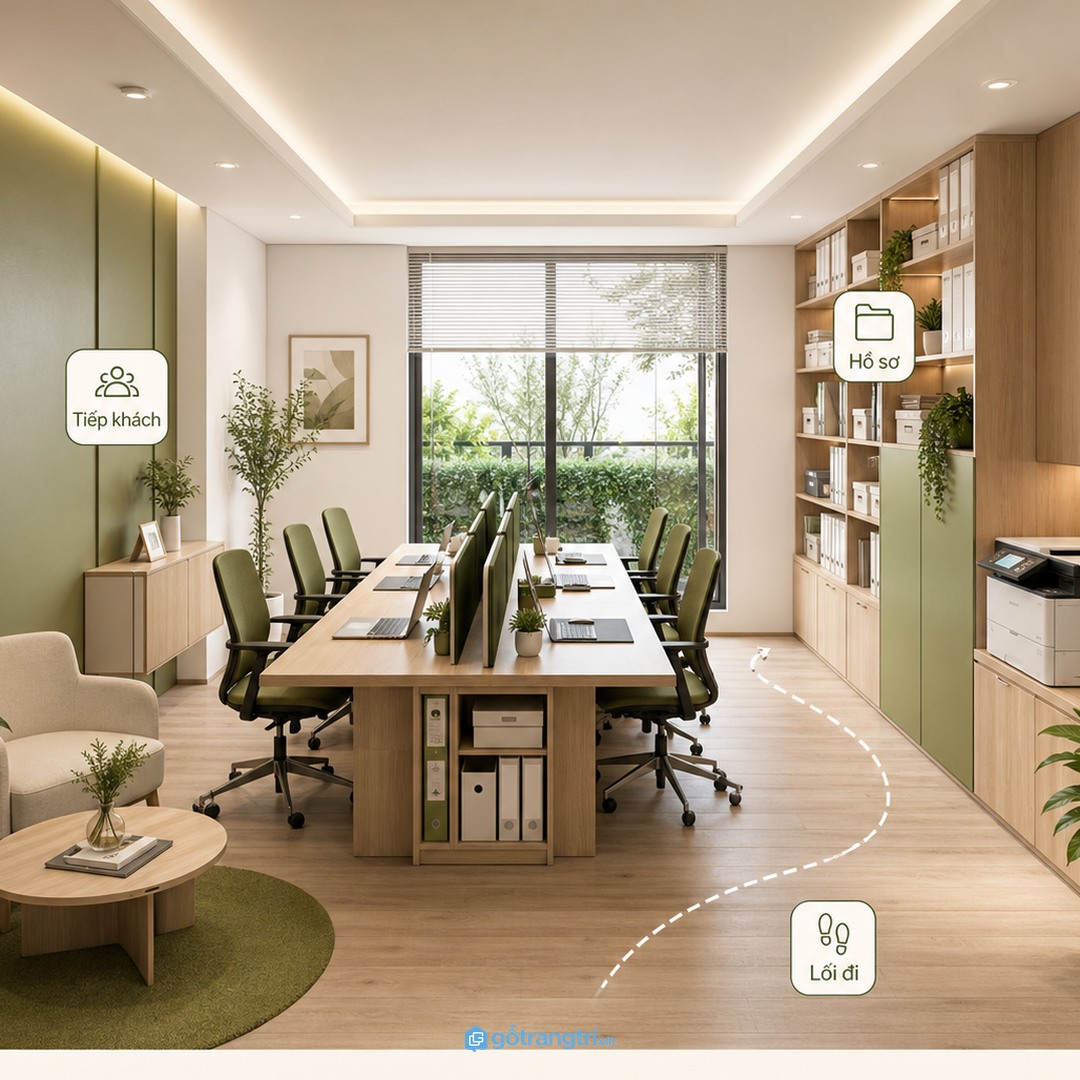 Văn phòng nhỏ cần quy trình làm việc rõ để mọi người di chuyển và phối hợp thuận tiện