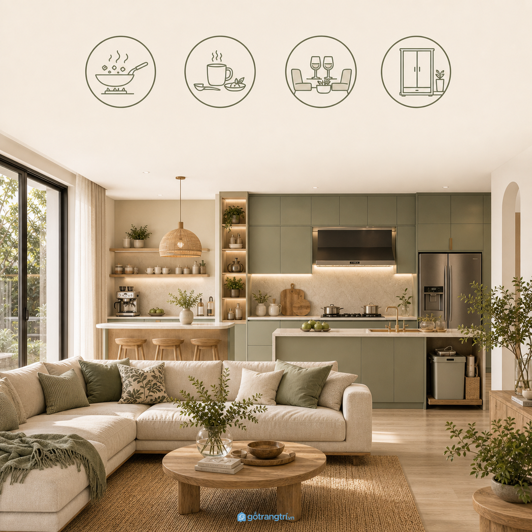 Xác định vai trò bếp mở