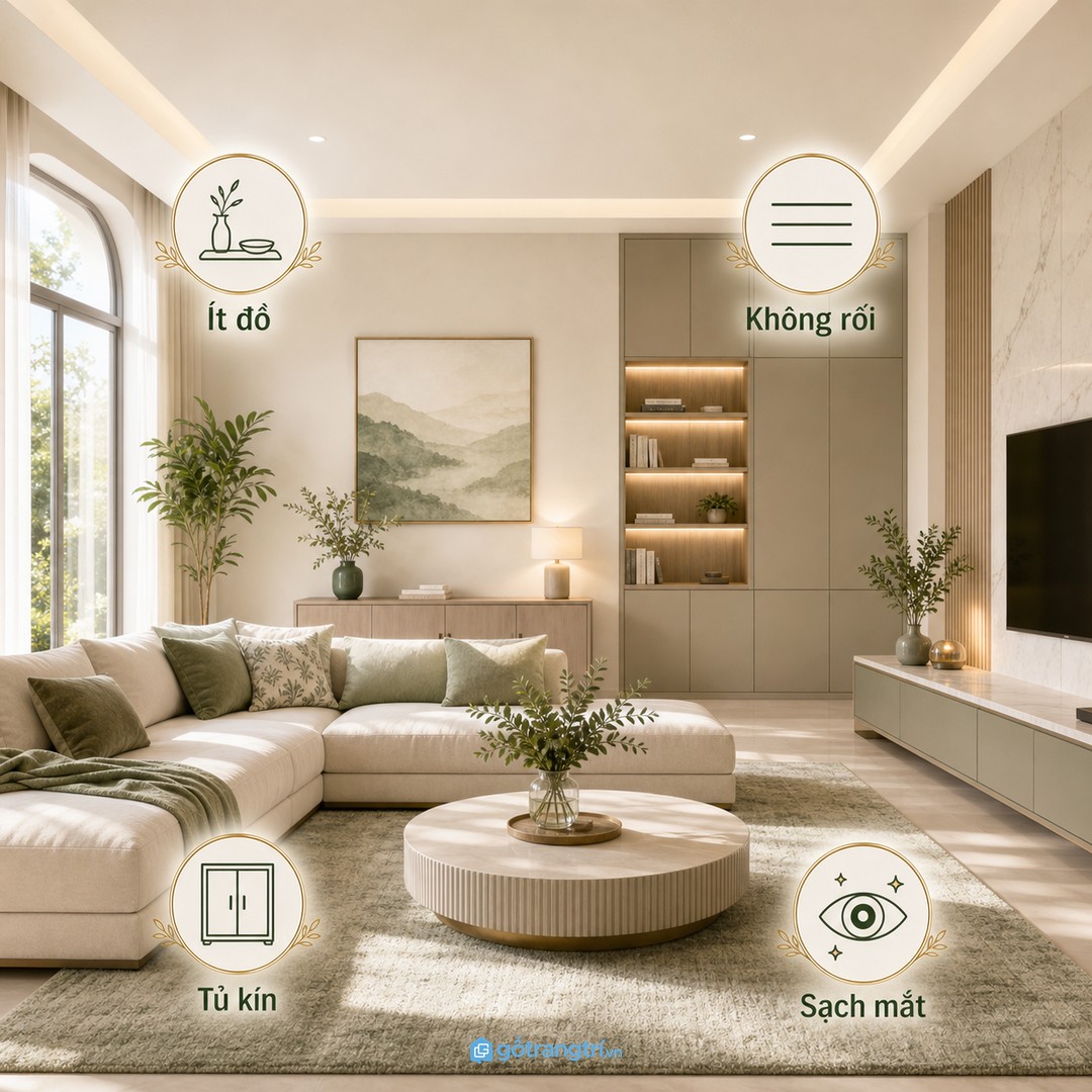 Phong thủy hiện đại không cần bày quá nhiều vật phẩm trong nhà