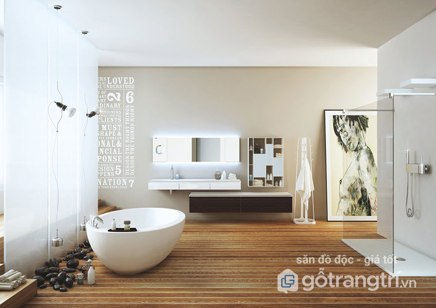 Một phòng tắm thư giãn cần hệ lưu trữ kín vừa đủ để không gian giữ được cảm giác sạch và nhẹ