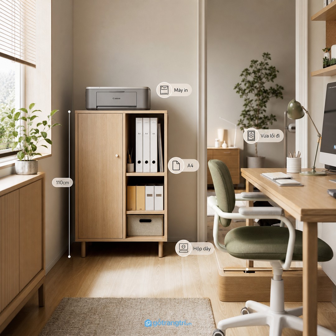 Kích thước tủ cần đi theo hồ sơ thật, máy in và thói quen lấy tài liệu