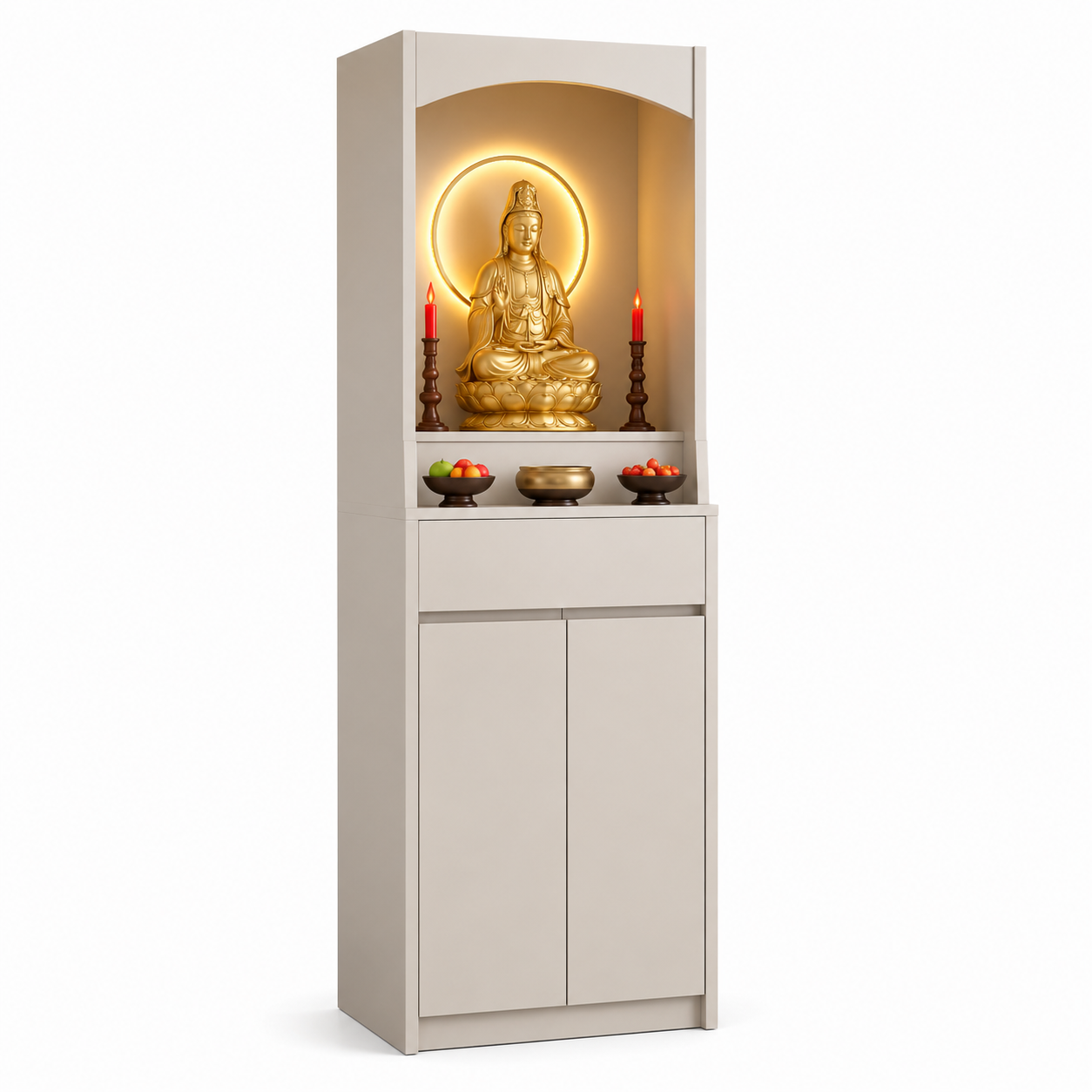 Tủ thờ chung cư nên chọn màu vừa sáng để không gian nhẹ và thoáng hơn