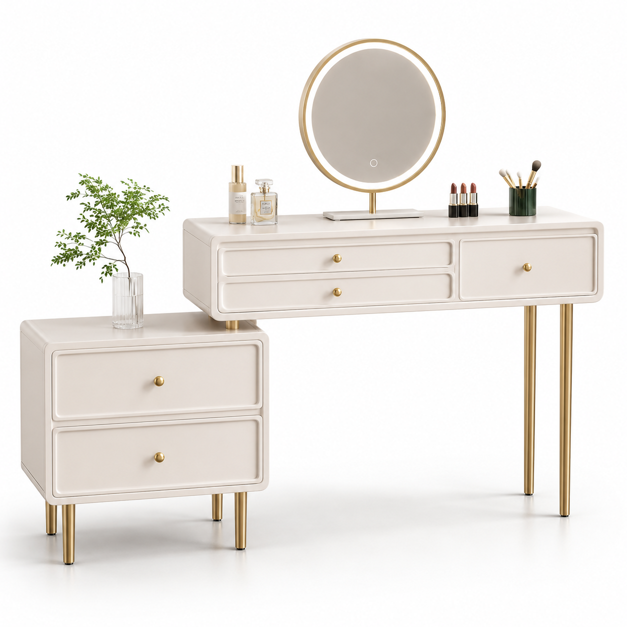 Bộ bàn trang điểm cao cấp phù hợp phòng ngủ nhỏ nhưng vẫn cần sự chỉn chu