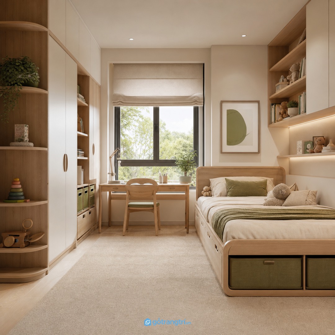Phòng ngủ trẻ em linh hoạt, dễ đổi khi con lớn lên