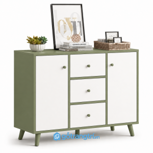 Tủ giày hiện đại màu xanh trắng 120cm GHS-5004 - Xanh olive