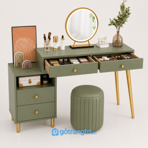 Bàn trang điểm màu xanh rêu hiện đại GHS-4000 GHS-4000