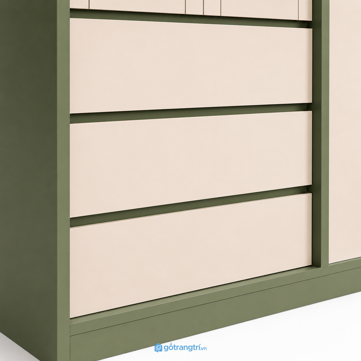 Tủ quần áo màu xanh rêu 4 cánh GHS-5001