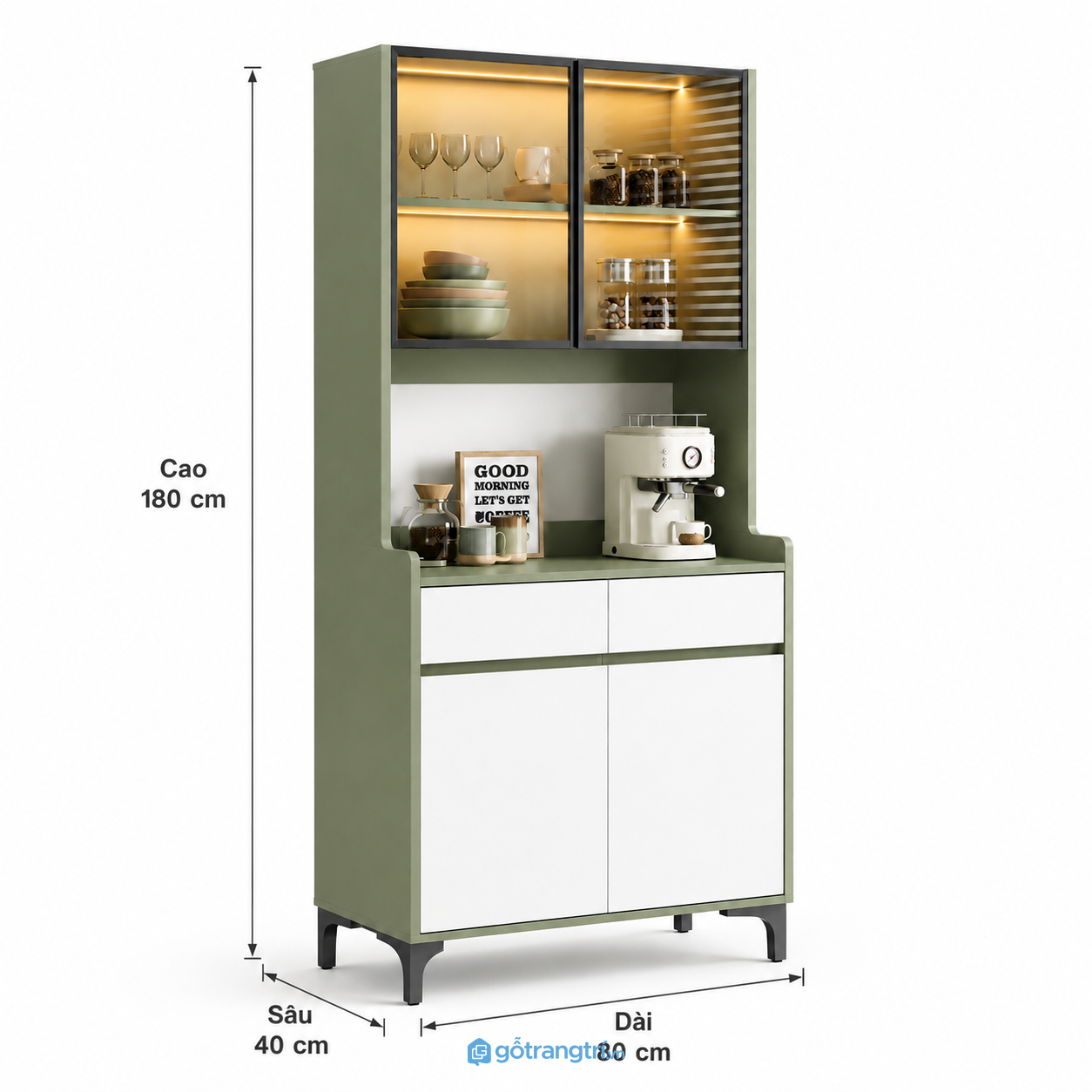 Tủ bếp đứng có cánh kính GHS-5003