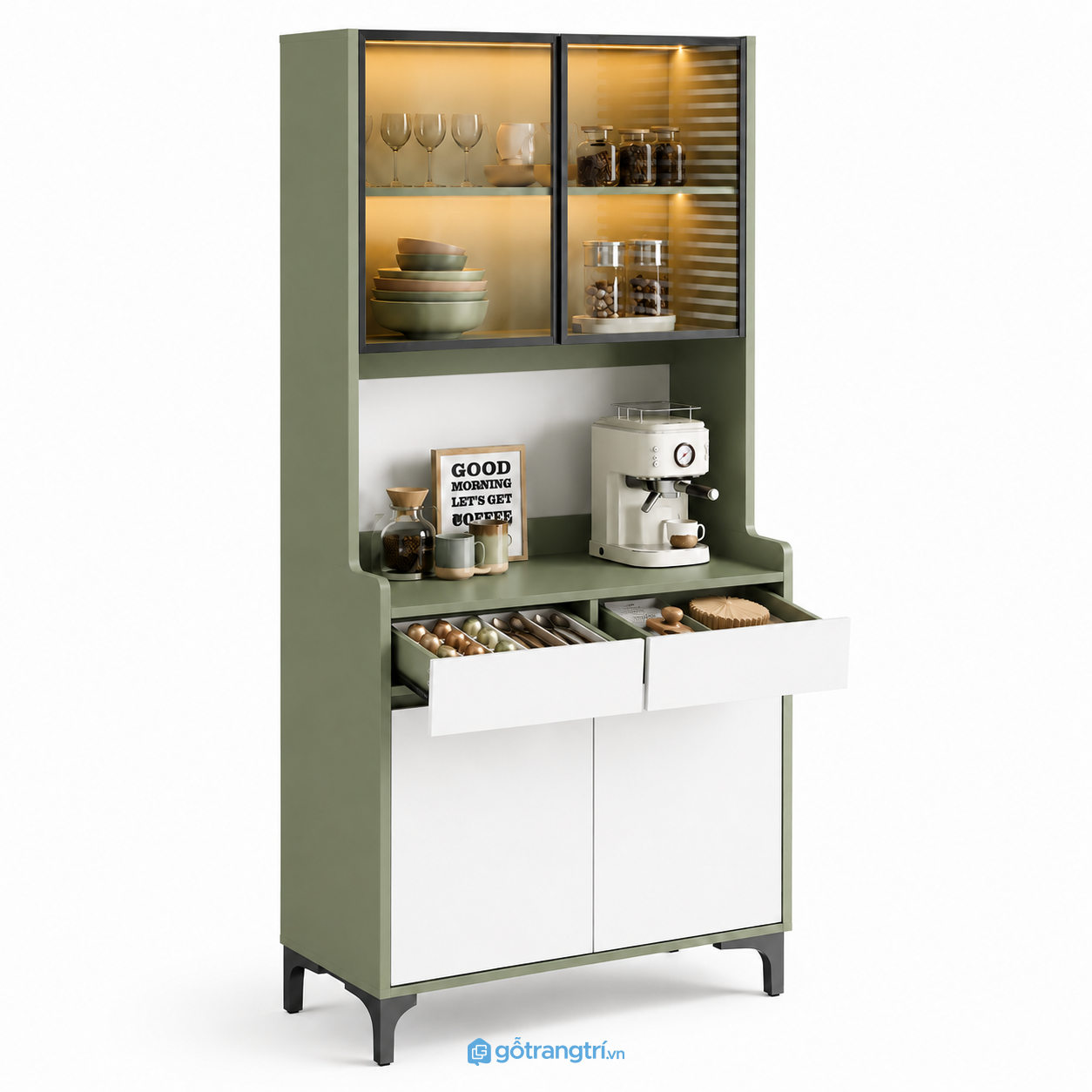 Tủ bếp đứng có cánh kính GHS-5003