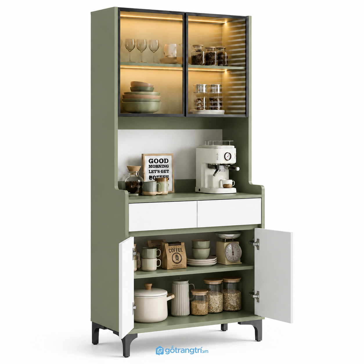 Tủ bếp đứng có cánh kính GHS-5003