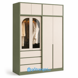 Tủ quần áo màu xanh rêu 4 cánh GHS-5001 GHS-5001 - 2m x 2m2 - Xanh olive
