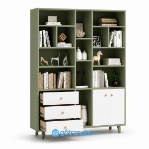 Thiết kế hiện đại, tối ưu không gian lưu trữ GHS-2000 - 140x35x180cm - Xanh olive