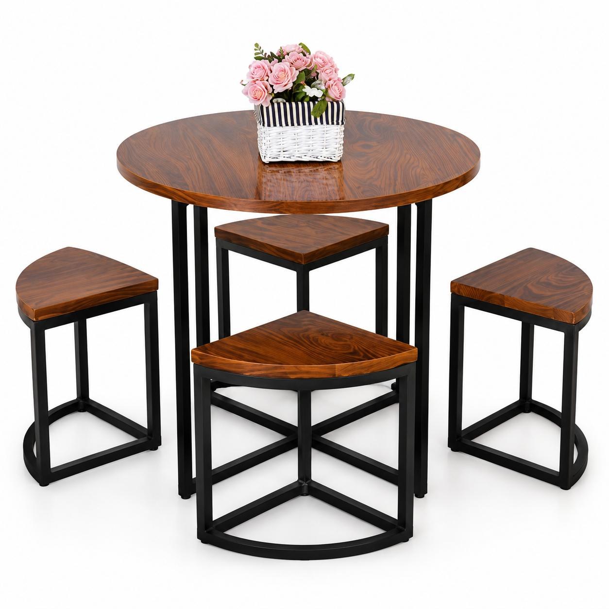 Bàn ăn tròn, bộ bàn ăn 4 ghế GHS-4345