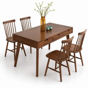 Bàn ăn đẹp hiện đại gỗ sồi tự nhiên (4 ghế) GHS-4496