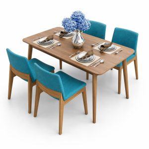 Bàn ăn gia đình gỗ sồi tự nhiên GHS-4513