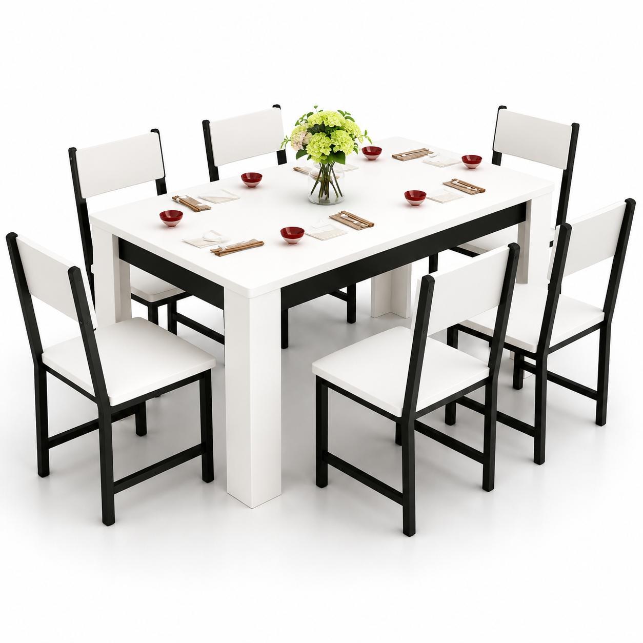 Bàn ăn gỗ công nghiệp 4 ghế khung sắt GHS-4528