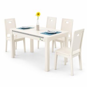 Bộ bàn ăn gỗ sồi 4 chỗ thiết kế thanh lịch GHS-4736