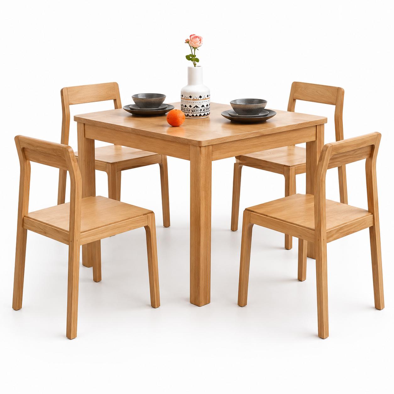 Bàn ăn hình vuông gỗ sồi tự nhiên GHS-4775