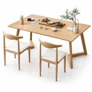 Bộ bàn ghế ăn gỗ sồi thiết kế hiện đại GHS-491003