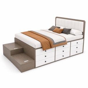 Giường ngủ nâng cao có ngăn kéo hiện đại GHS-9376