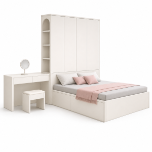 Giường ngủ liền tủ quần áo GHS-9379 phong cách tối giản tiện nghi
