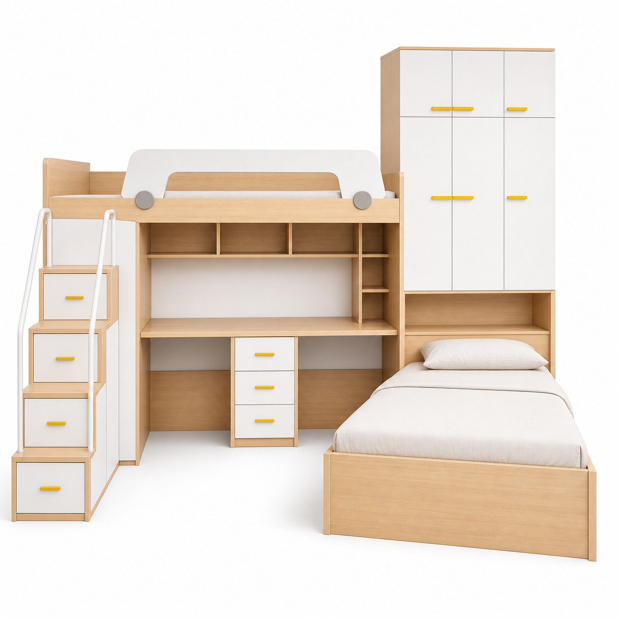 Giường tầng gỗ công nghiệp cho bé GHS-9381 tiện nghi, hiện đại