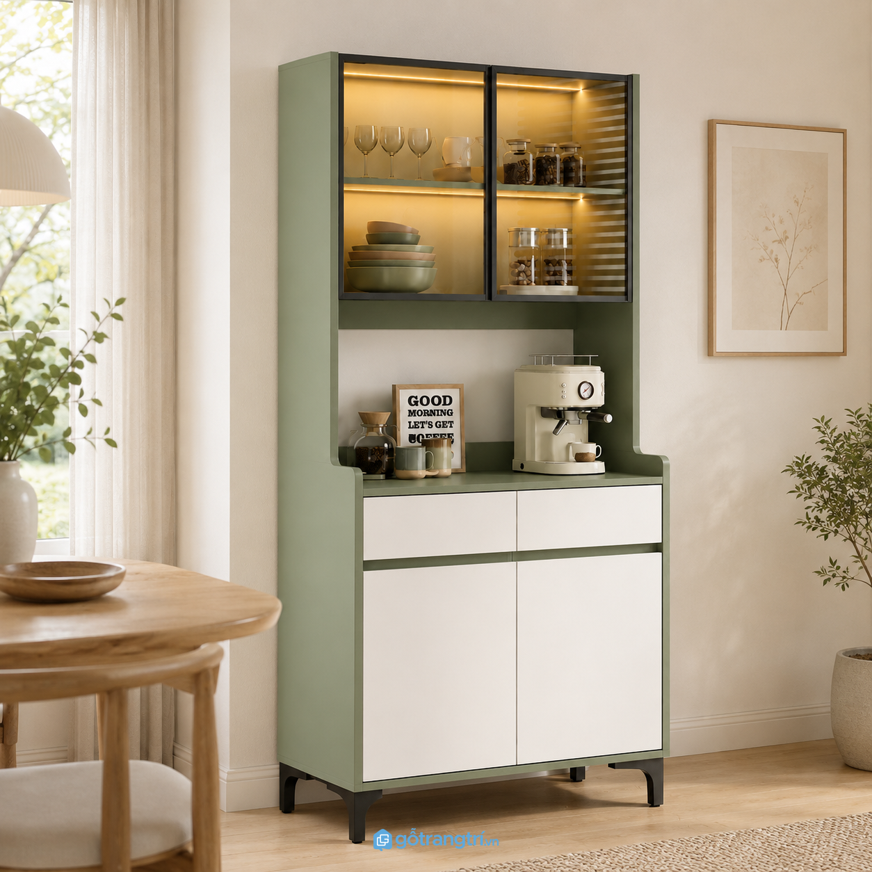 Tủ bếp đứng có cánh kính GHS-5003