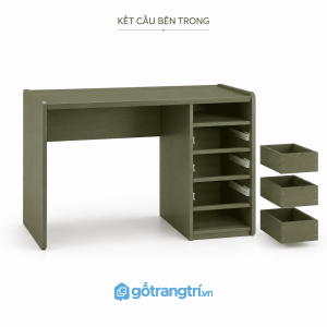 Bàn làm việc có hộc tủ 3 ngăn hiện đại 120cm GHS-4014 - hình ảnh thực tế 1