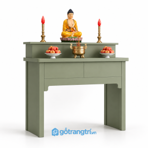 Bàn thờ Phật đứng màu xanh sage hiện đại đẹp GHS-5040 - 127x610x127cm - Xanh olive - GHS-5040