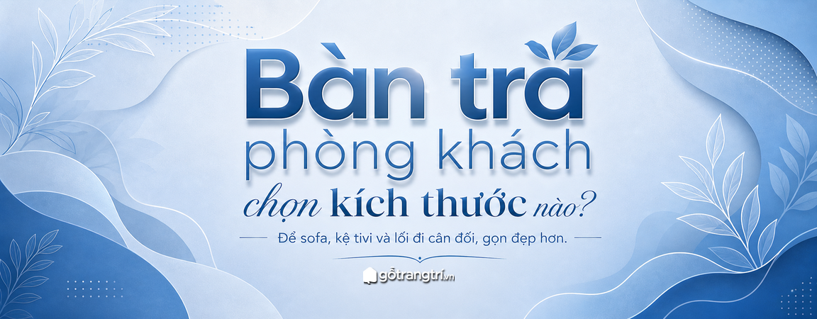 Bàn trà phòng khách chọn kích thước nào