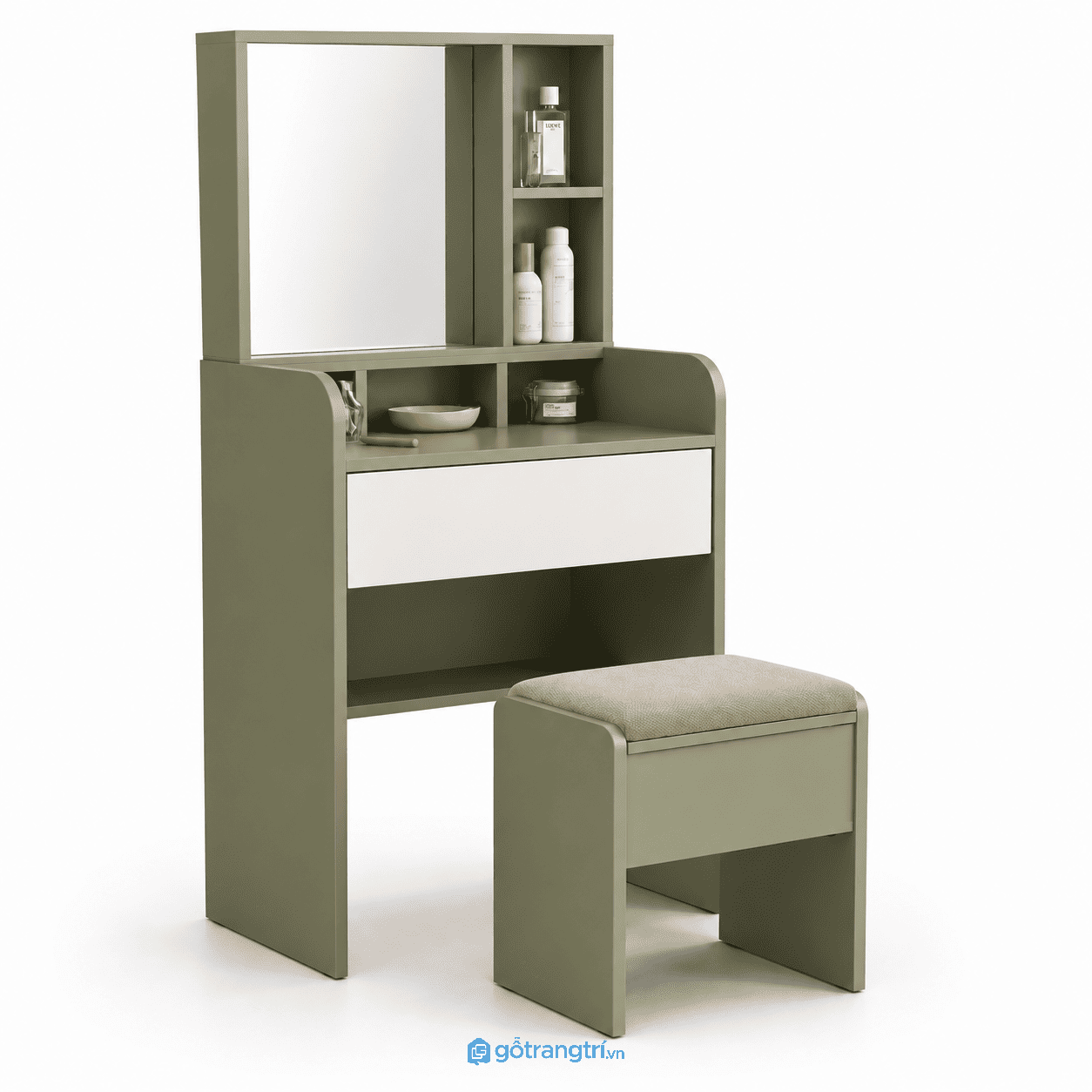 Bàn trang điểm hiện đại có gương và ghế GHS-4012 Bàn trang điểm hiện đại có gương và ghế GHS-4012