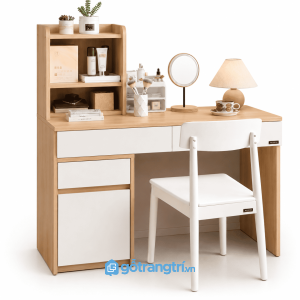 Bàn trang điểm liền bàn làm việc xanh olive GHS-4012 - 100x500x140cm - Vân gỗ nhiều màu tùy chọn - Chat Zalo - GHS-4012b