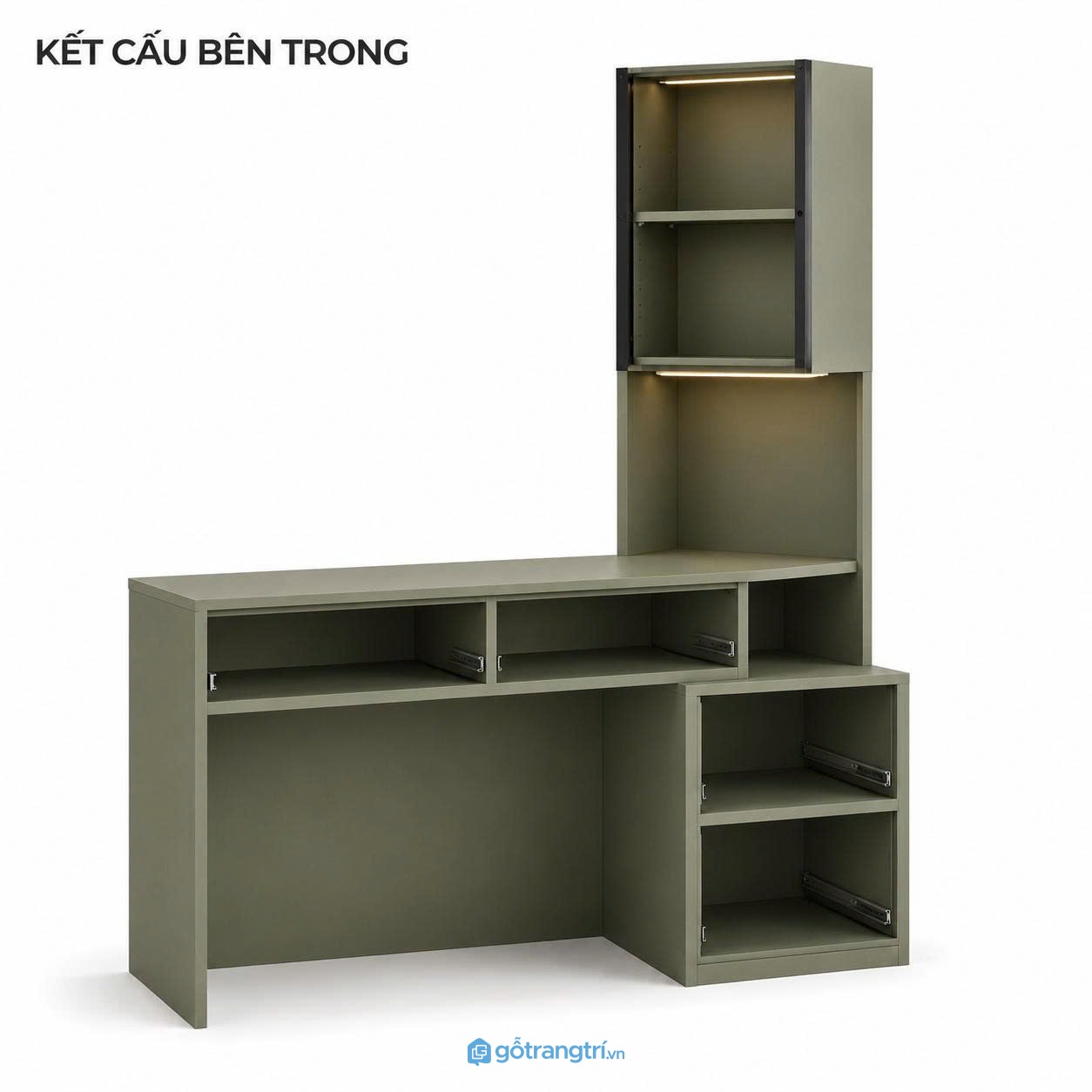 Bàn trang điểm liền tủ kính màu xanh olive hiện đại GHS-4009 - hình ảnh thực tế 1 Bàn trang điểm liền tủ kính màu xanh olive hiện đại GHS-4009 - hình ảnh thực tế 1