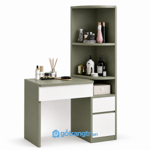 Bàn Trang Điểm Màu Xanh Olive Có Kệ Lưu Trữ GHS-4007 - 1000x400x1700mm - Xanh olive