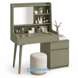 Bàn trang điểm xanh olive có gương kệ hiện đại GHS-4011