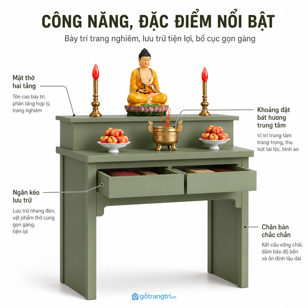 Bố trí khoa học, tối ưu công năng sử dụng