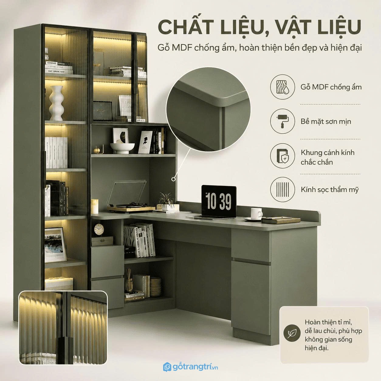 Chất liệu bền đẹp đáp ứng nhu cầu sử dụng lâu dài