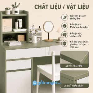 Chất liệu bền đẹp, dễ lau chùi