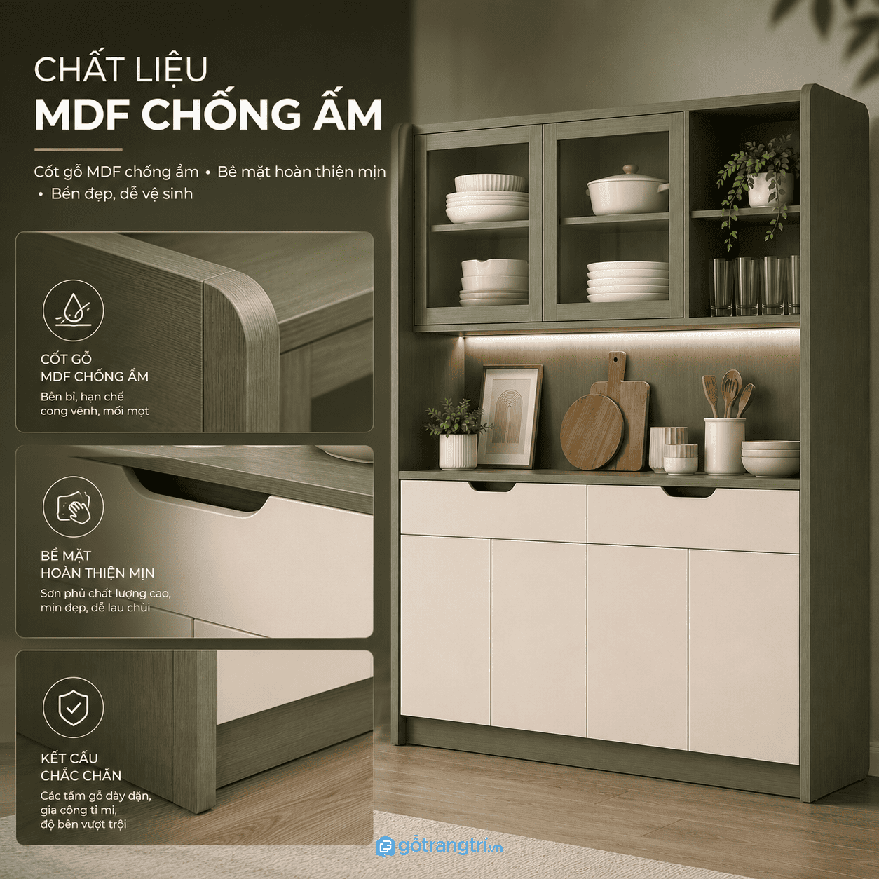 Chất liệu bền đẹp, dễ vệ sinh hằng ngày
