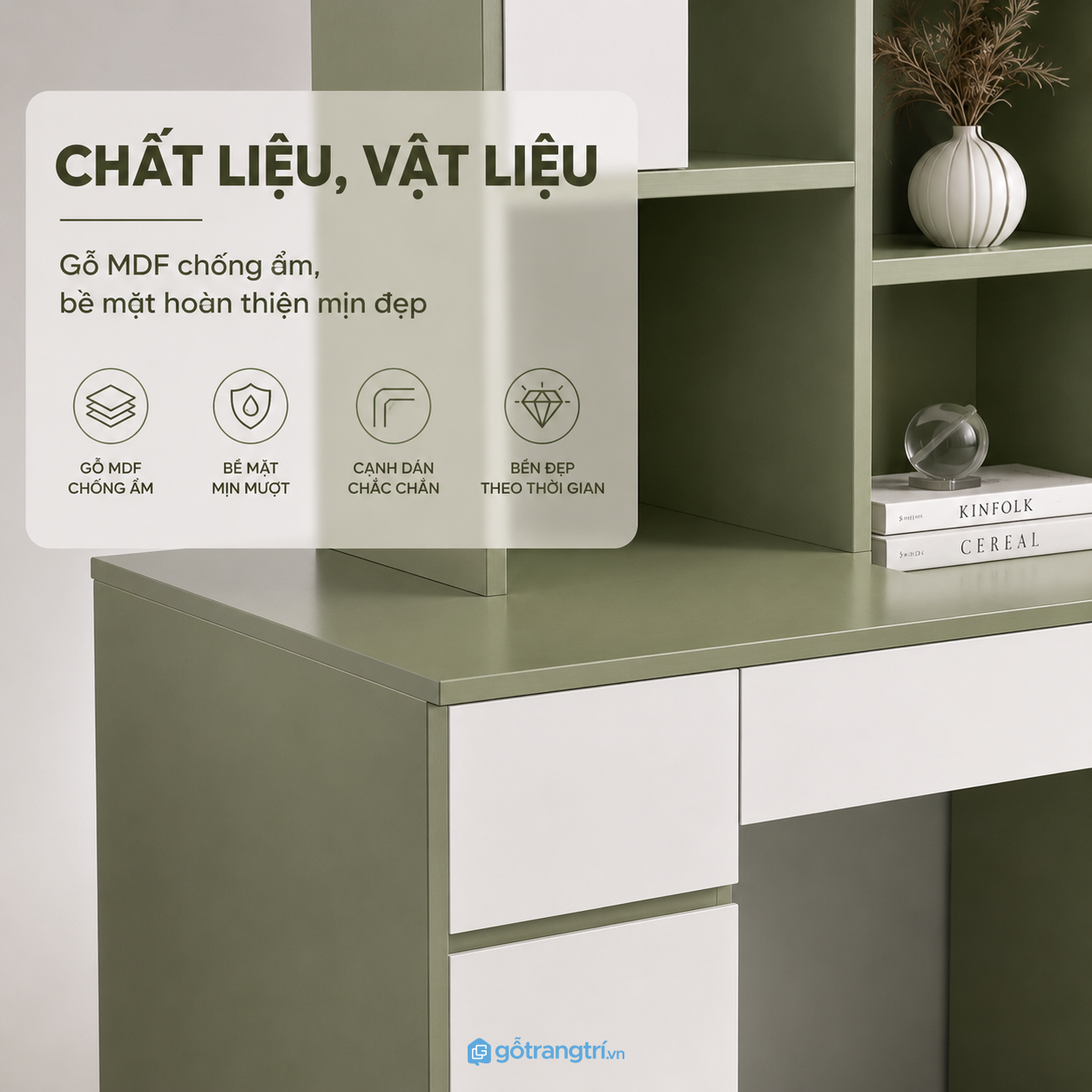 Chất liệu bền đẹp, dễ vệ sinh khi sử dụng hằng ngày Chất liệu bền đẹp, dễ vệ sinh khi sử dụng hằng ngày