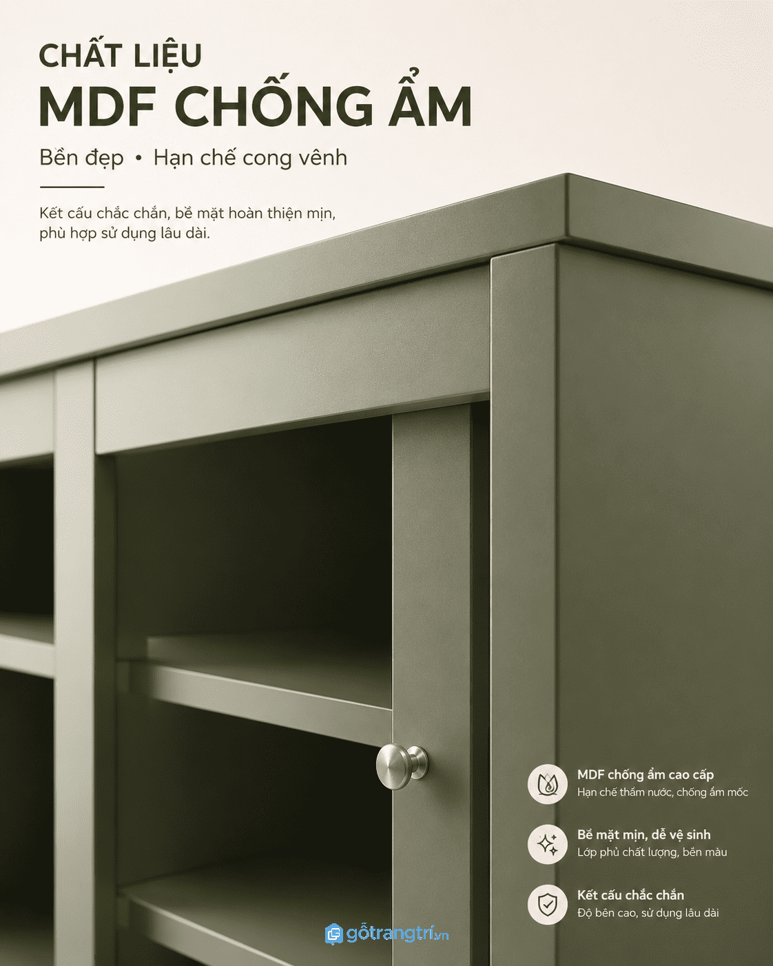 Chất liệu bền đẹp, dễ vệ sinh trong quá trình sử dụng Chất liệu bền đẹp, dễ vệ sinh trong quá trình sử dụng