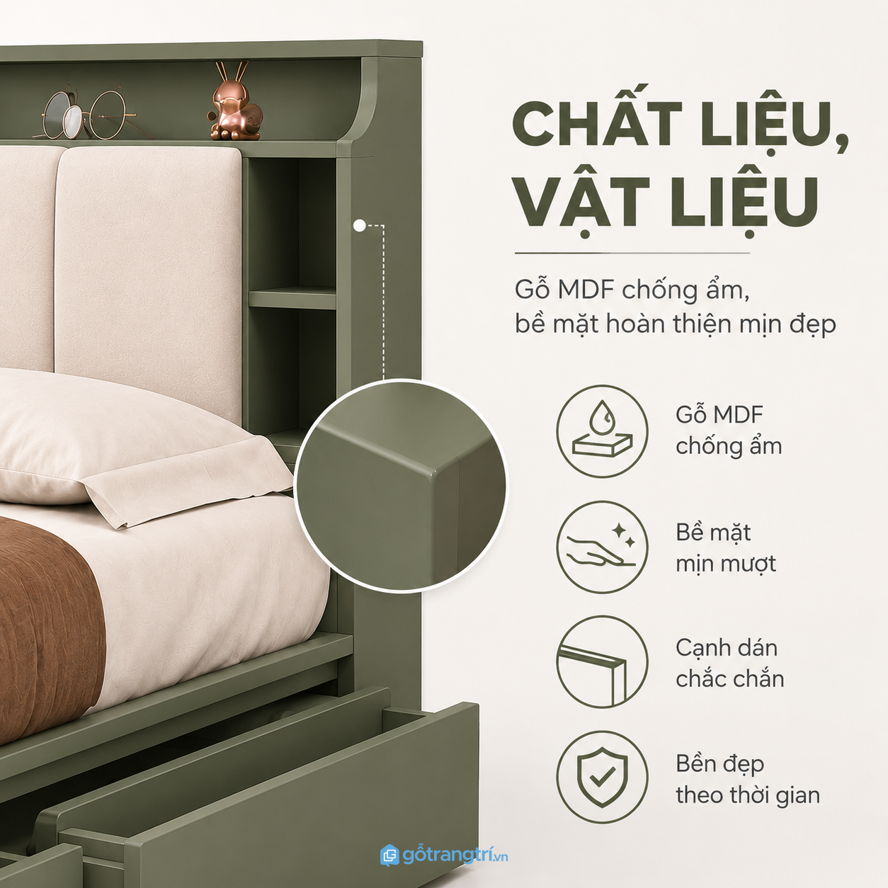 Chất liệu bền đẹp phù hợp điều kiện sử dụng lâu dài Chất liệu bền đẹp phù hợp điều kiện sử dụng lâu dài