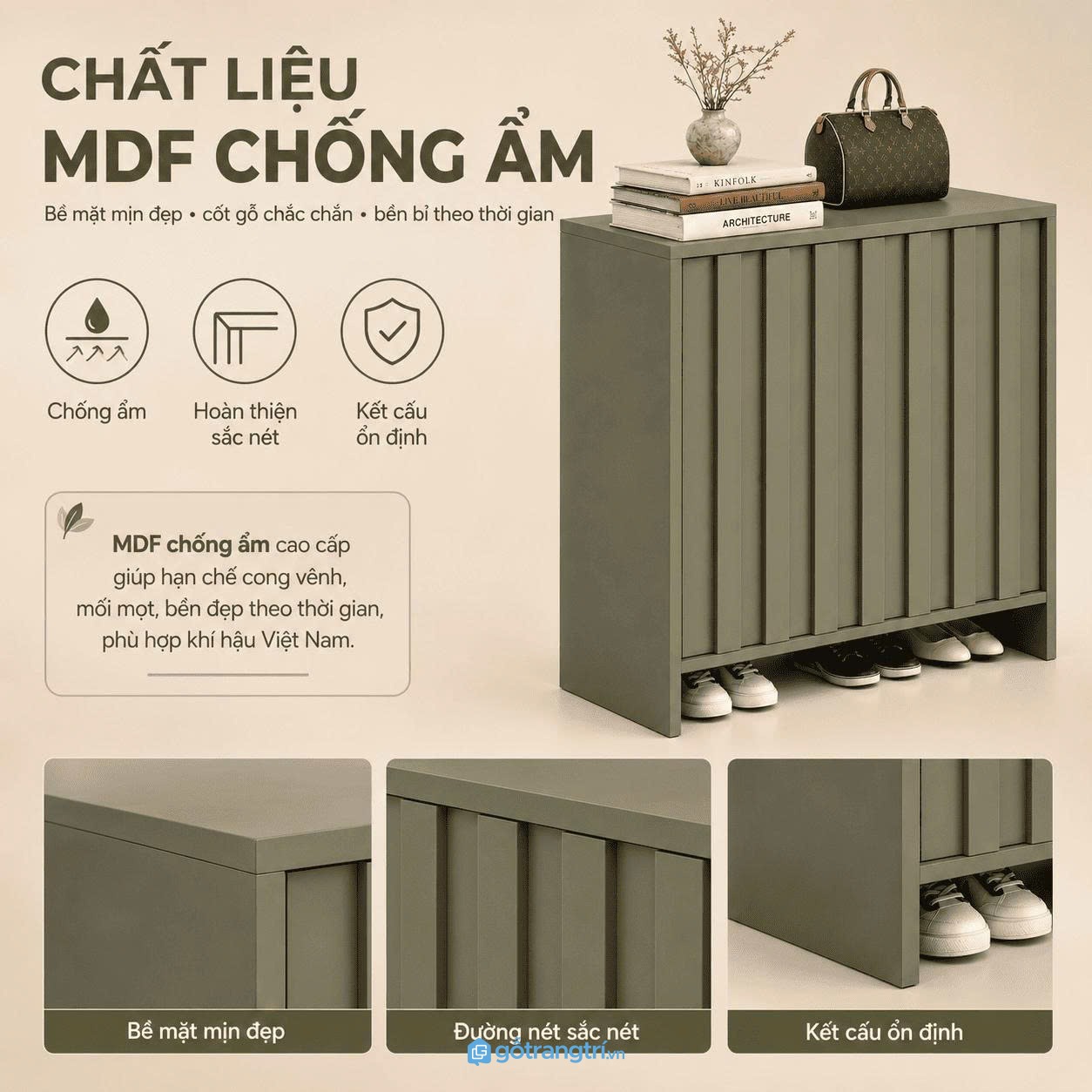 Chất liệu bền đẹp, phù hợp điều kiện sử dụng lâu dài
