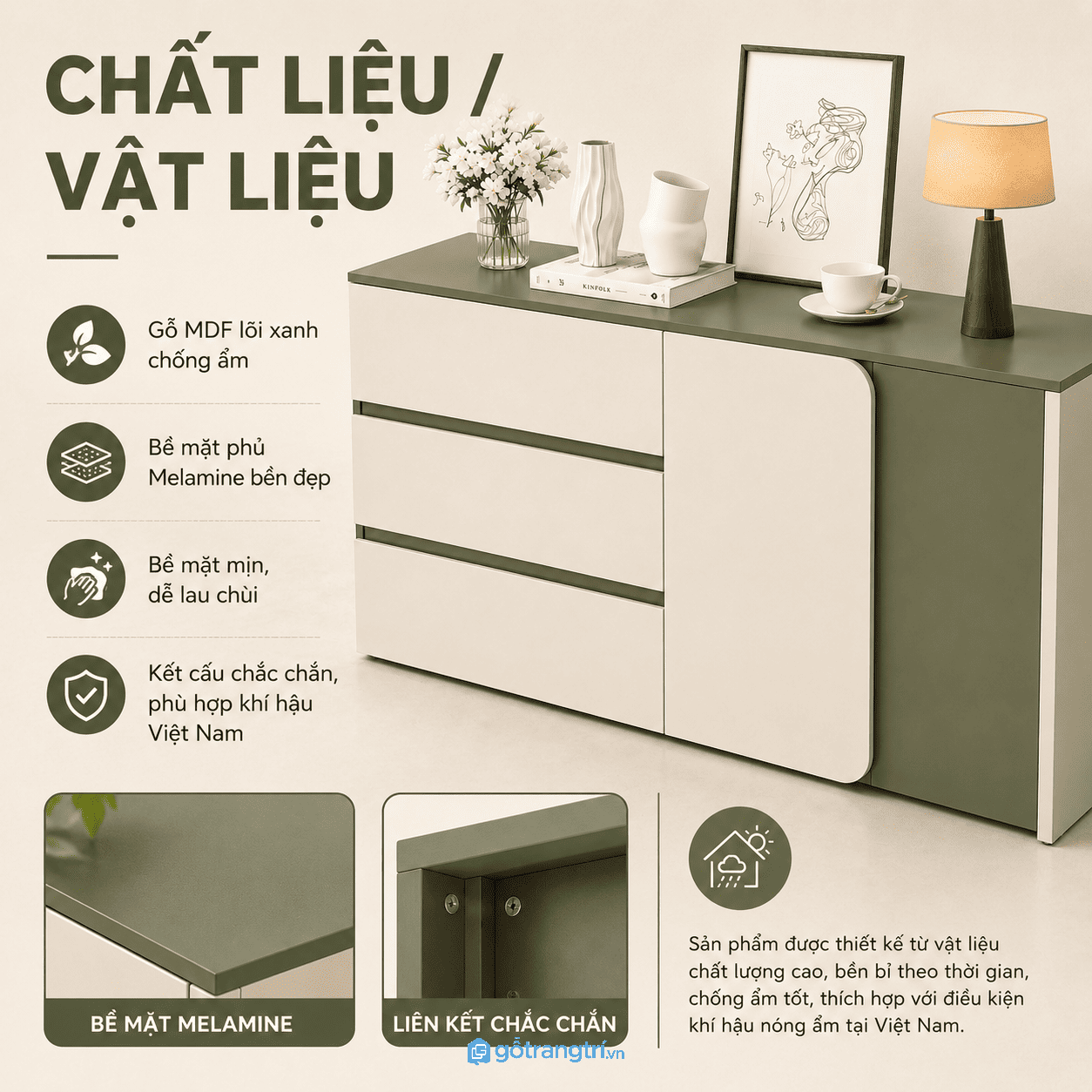 Chất liệu bền đẹp, phù hợp khí hậu Việt Nam Chất liệu bền đẹp, phù hợp khí hậu Việt Nam